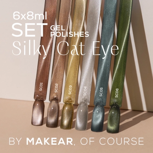 Zestaw 6 lakierów Silky Cat Eye 6x8ml Makear