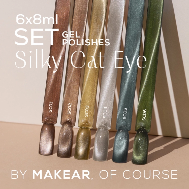 Zestaw 6 lakierów Silky Cat Eye 6x8ml Makear