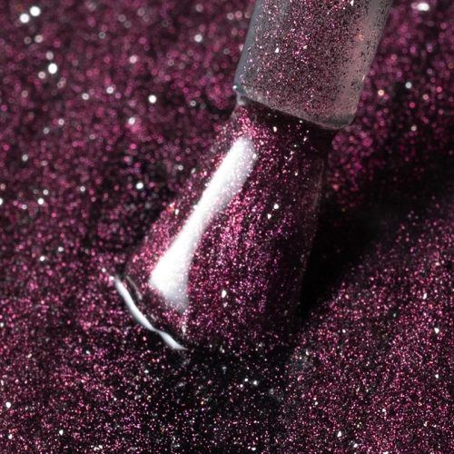 bordowy lakier hybrydowy z brokatem