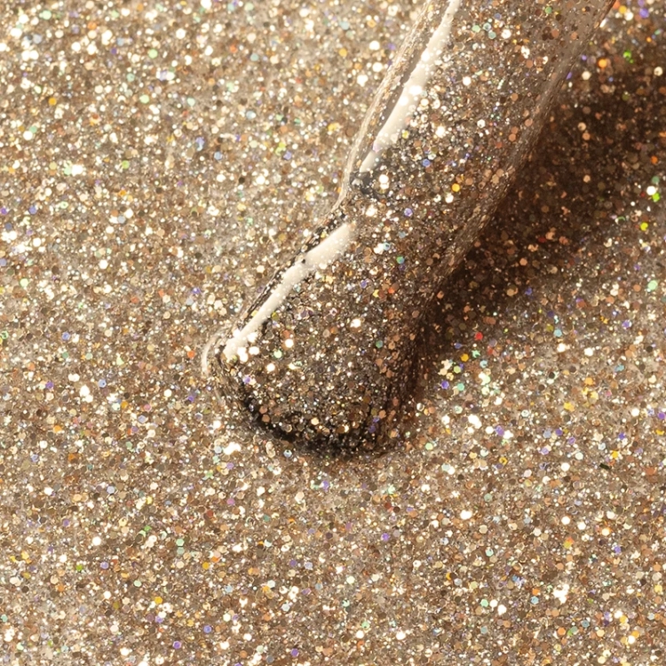 złoty lakier hybrydowy brokat