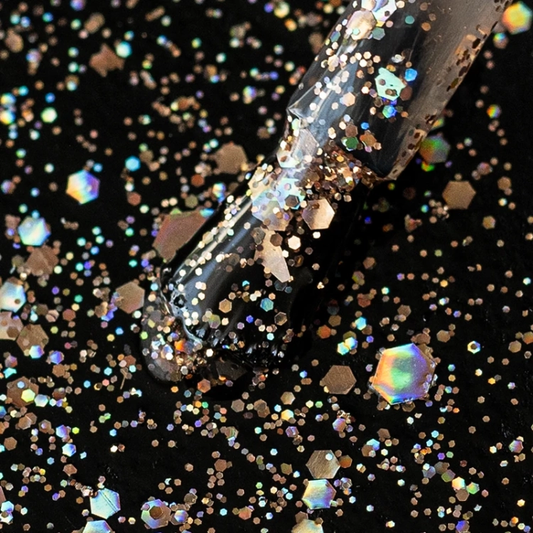 lakier hybrydowy złote drobinki