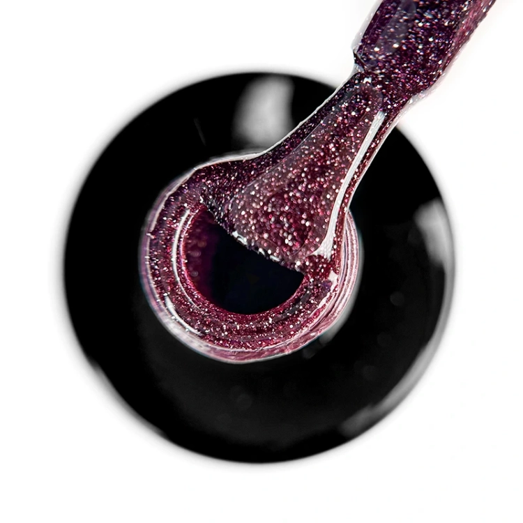 bordowy lakier hybrydowy z brokatem