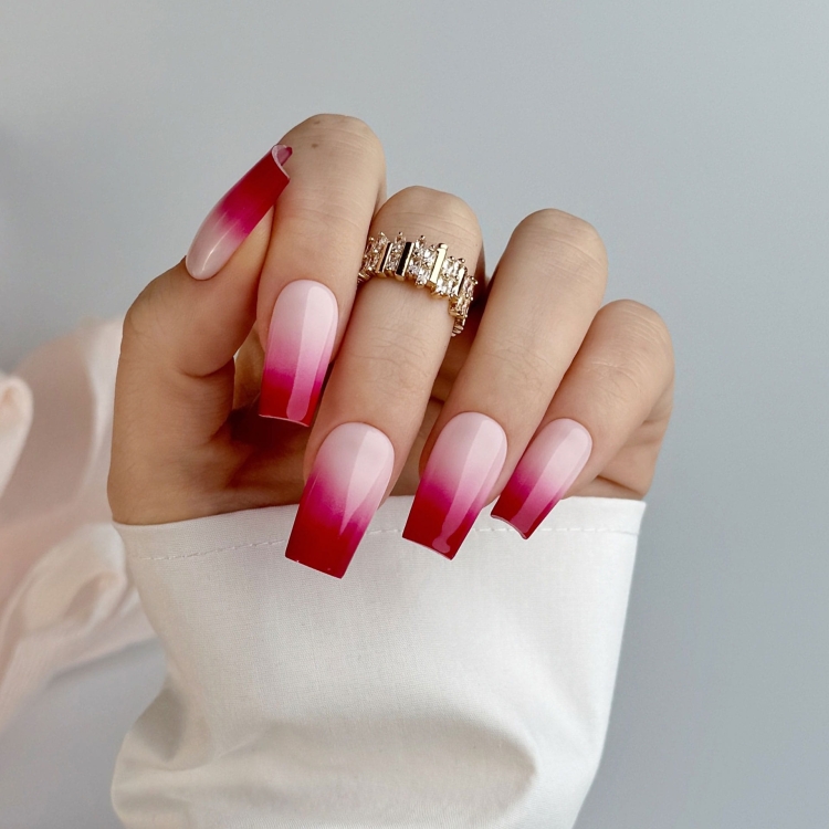 czerwona psata do ombre