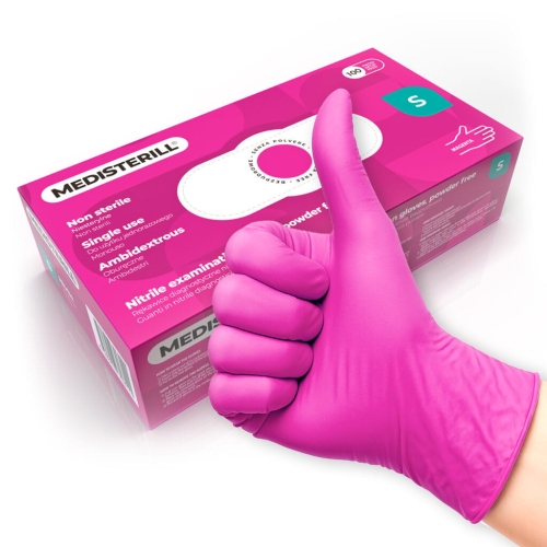 Rękawiczki nitrylowe MAGENTA S