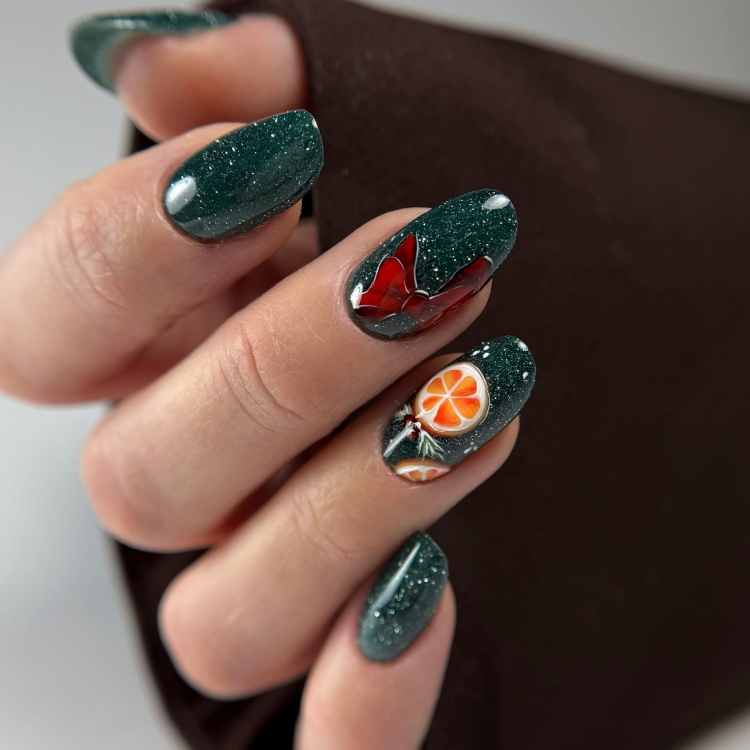 lakier hybrydowy ciemny zielony