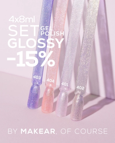 Zestaw 4 lakierów Glossy 4x8ml Makear