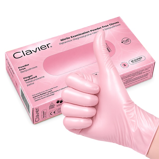 rekawiczki perłowe różowe clavier
