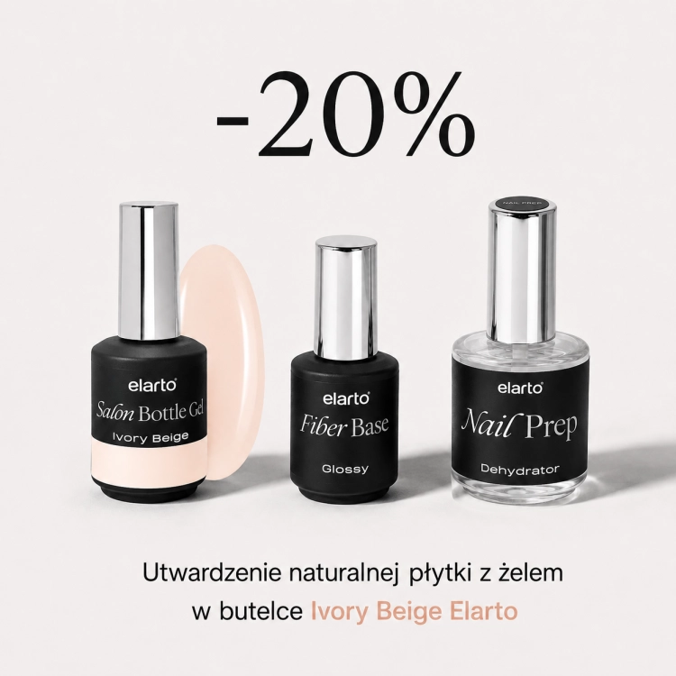 Utwardzenie naturalnej płytki z żelem w butelce Ivory Beige Elarto