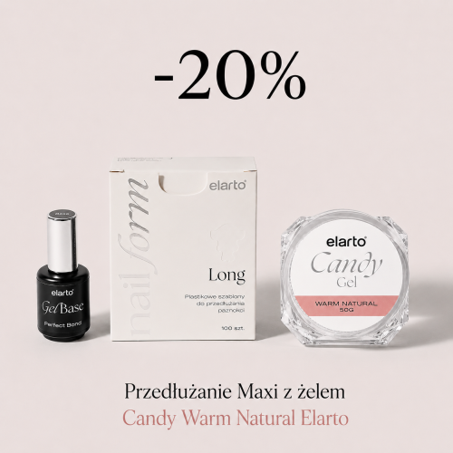 Przedłużanie Maxi z żelem Candy Warm Natural Elarto