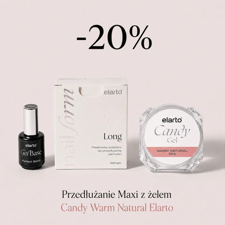 Przedłużanie Maxi z żelem Candy Warm Natural Elarto