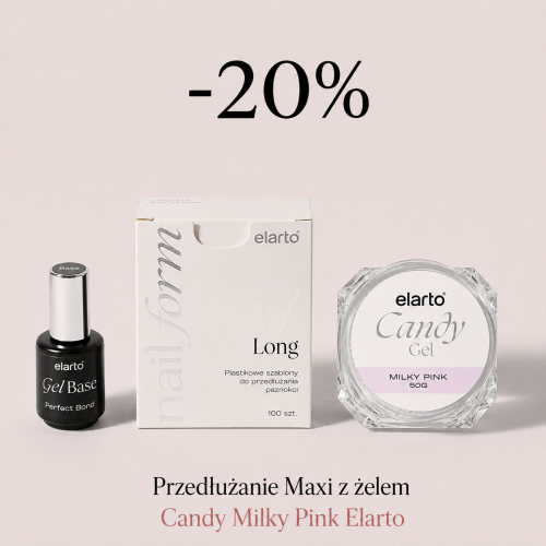 Przedłużanie Maxi z żelem Candy Milky Pink Elarto