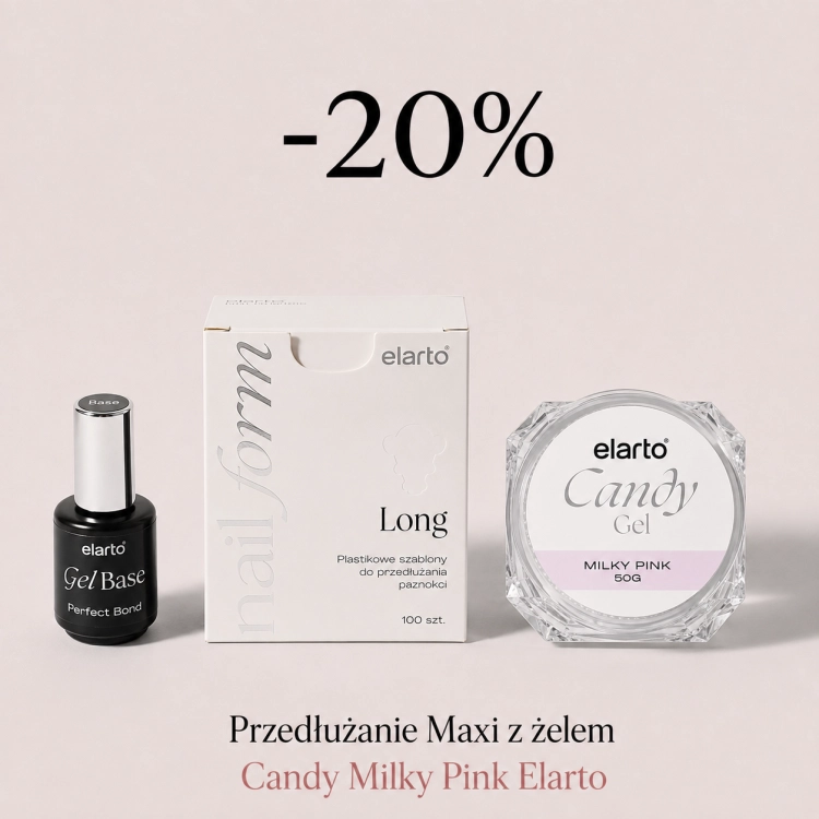 Przedłużanie Maxi z żelem Candy Milky Pink Elarto