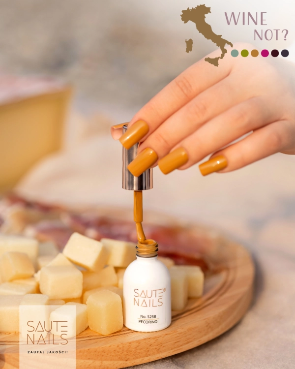 musztardowy kolor saute nails