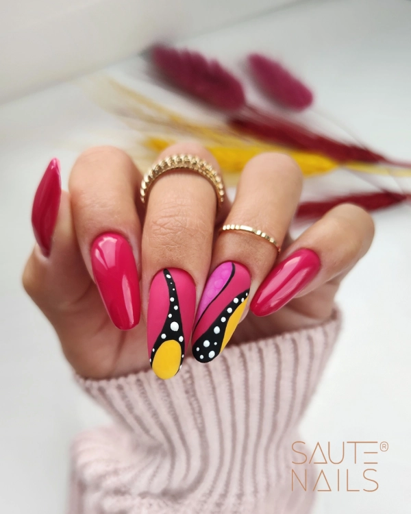 lakier hybrydowy różowy saute nails