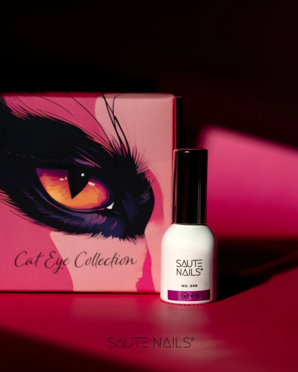 Lakier hybrydowy E08 Cat Effect Saute Nails – stylizacja