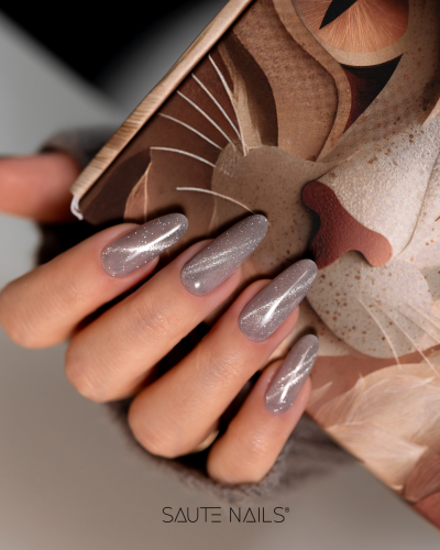 Lakier hybrydowy E16 Cat Effect Saute Nails – stylizacja