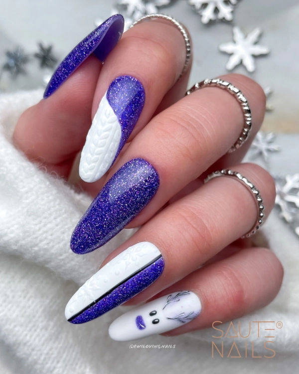 lakier hybrydowy brokatowy saute nails