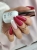 malinowy kolor saute nails