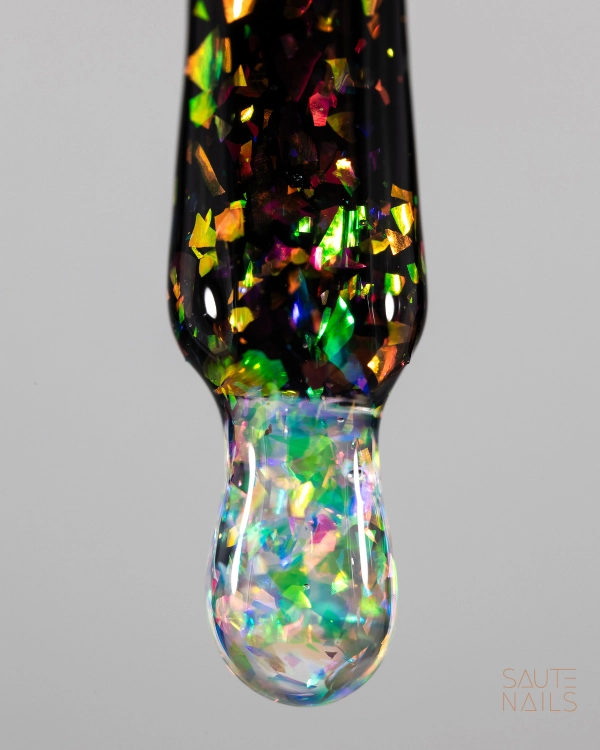 Holo Flakes Top No Wipe saute nails