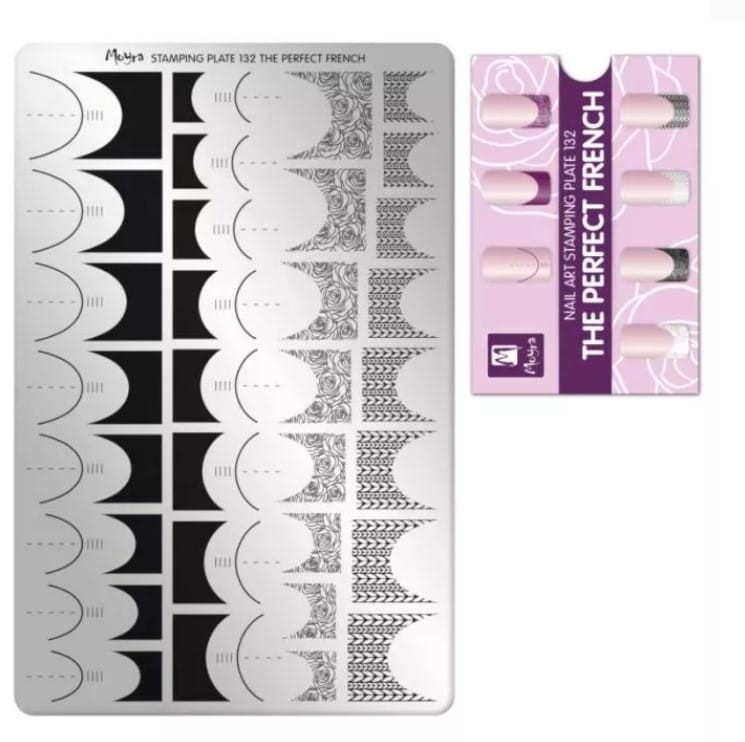 Moyra płytka 132 + szablon Perfect French-4516