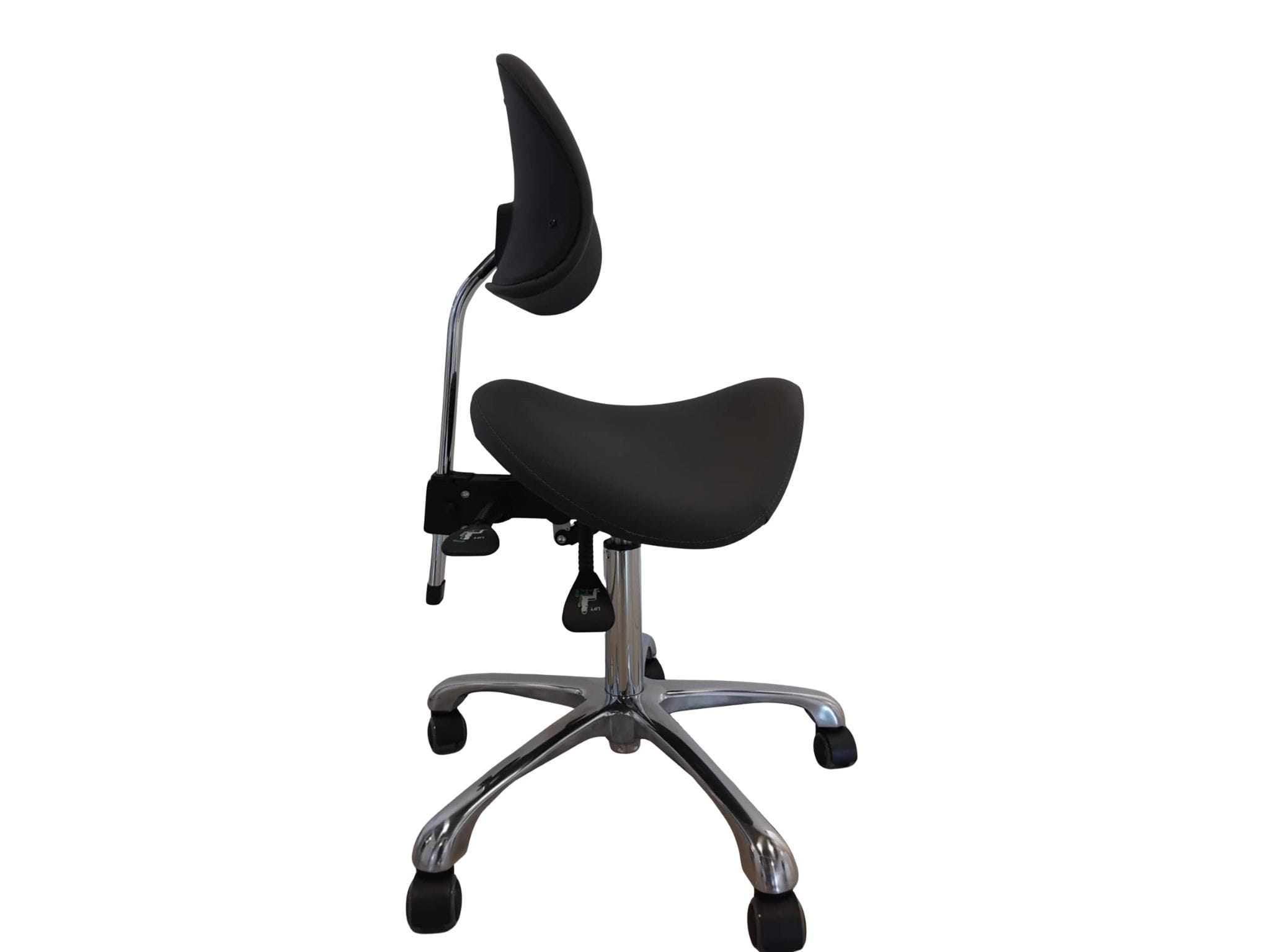 Taboret kosmetyczny typu siodło koloru antracyt