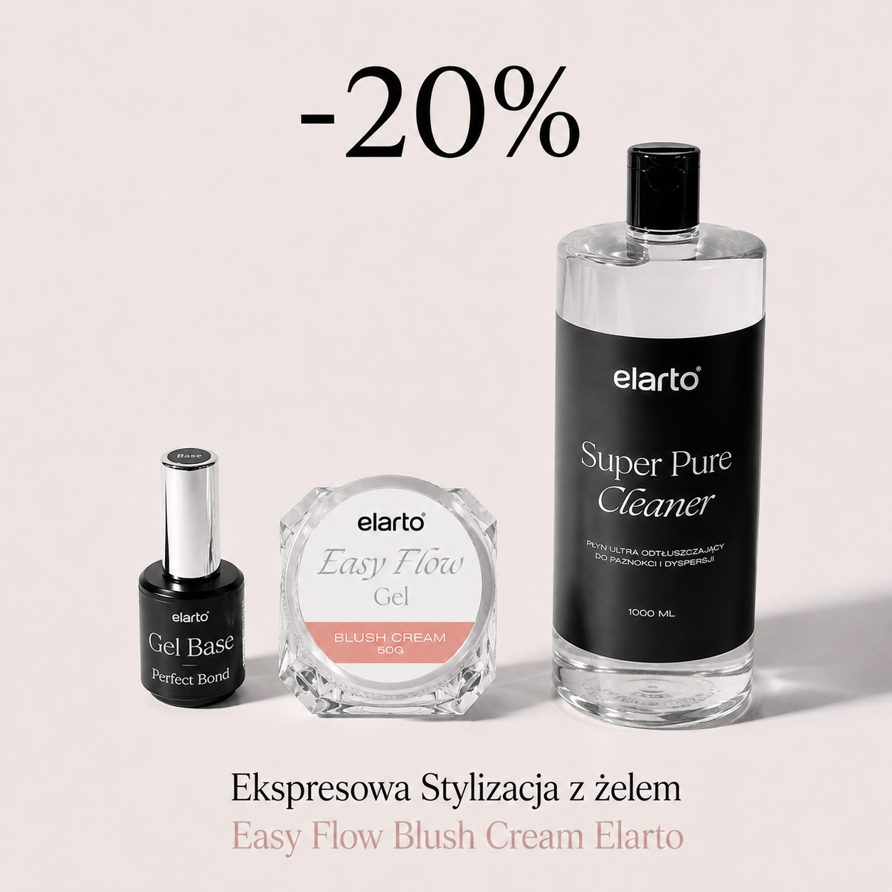 Ekspresowa Stylizacja z żelem Easy Flow Blush Cream Elarto