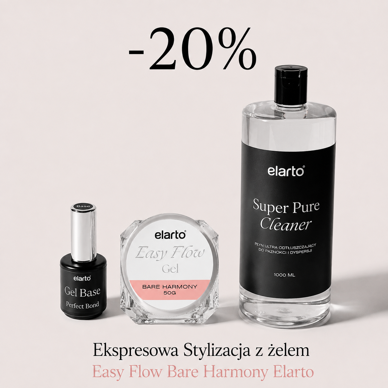 Ekspresowa Stylizacja z żelem Easy Flow Bare Harmony Elarto