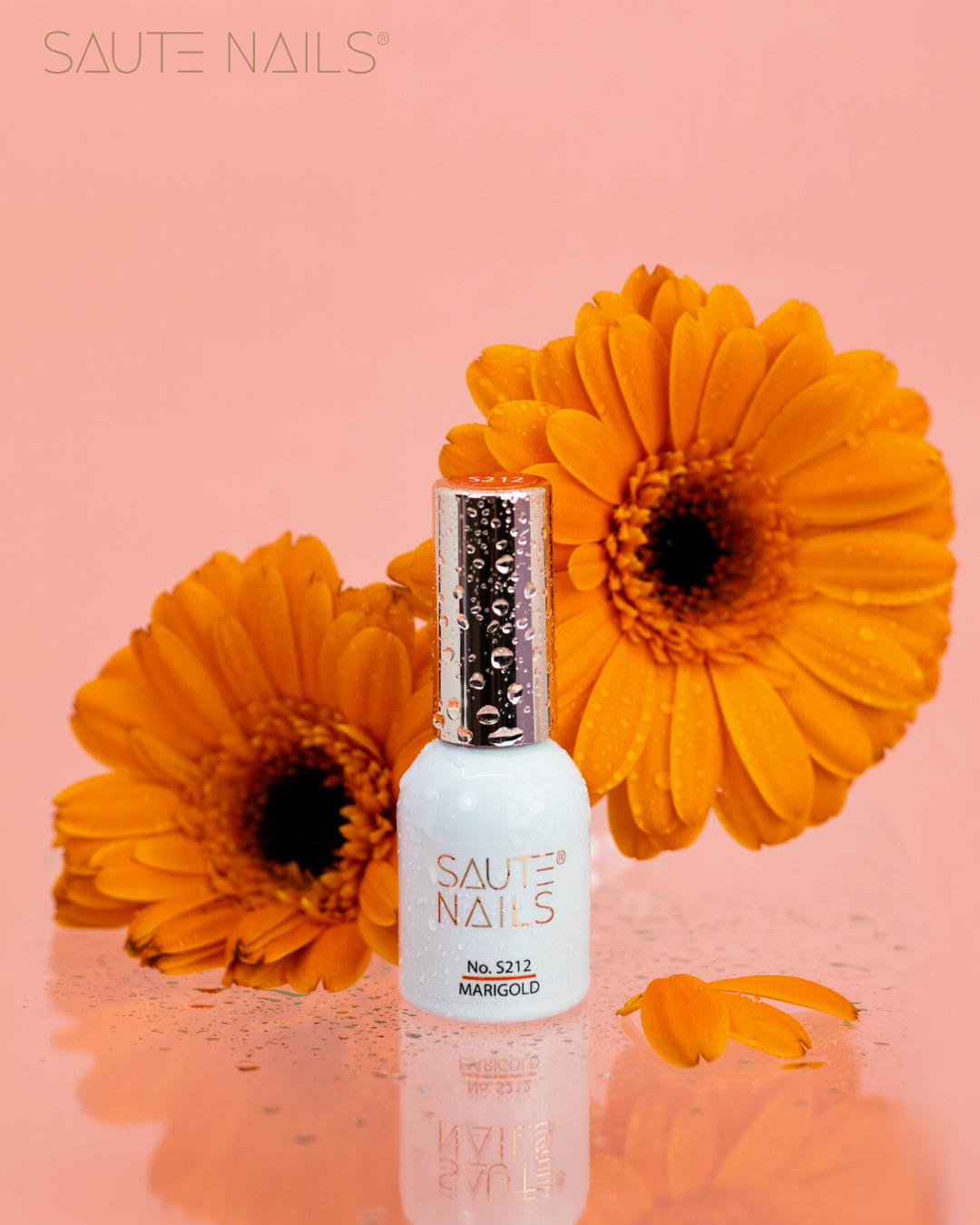 Lakier hybrydowy S212 Marigold Saute Nails – stylizacja